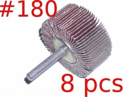 Mounted Flap Wheels 2&#034;x 1&#034; x1/4&#034; mandrel #180 grit 8pcs