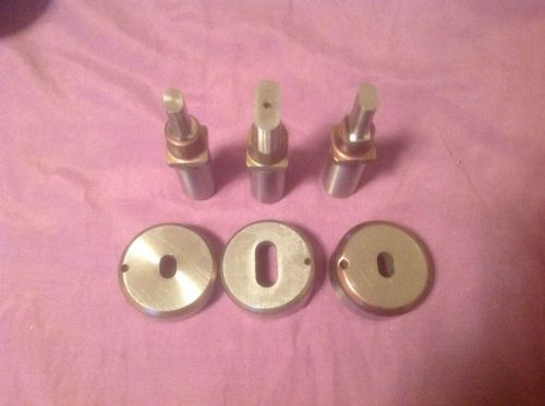 Lot of 3 Oblong Mate Slug Free Punch Die Sets