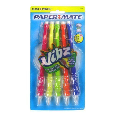 Paper Mate Vibz 0.9mm Mechanical Pencils, 5 Pack(75051)