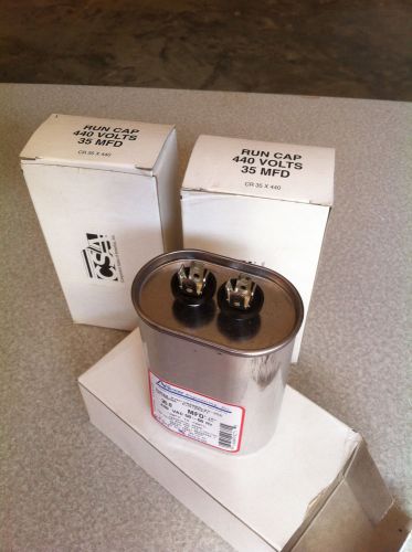 THREE! (3) NEW! 35 mfd, 440 V run capacitor, AmRad, industrial, HVAC, motor