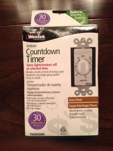 Westek spring wound countdown 30 minute timer  tmsw30mw ivory finish for sale