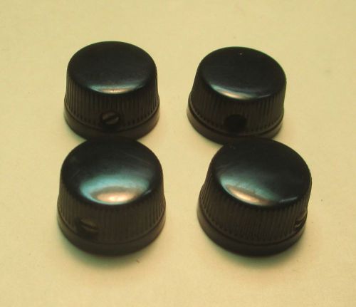 Vintage Radio Equipment Knobs (4) Small Black Dakaware w/Set Screws