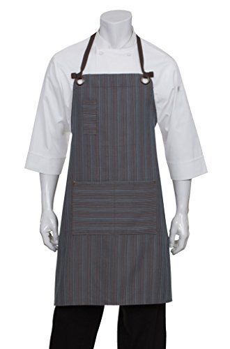 Chef Works AB028-BUC-0 Brooklyn Bib Apron  Chocolate/Blue