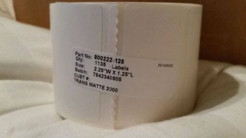 ZEBRA LABEL STICKER 800222-125 THERMAL TRANSFER BARCODE &#034;NEW&#034; 2-1/4 x 1-1/4&#034;