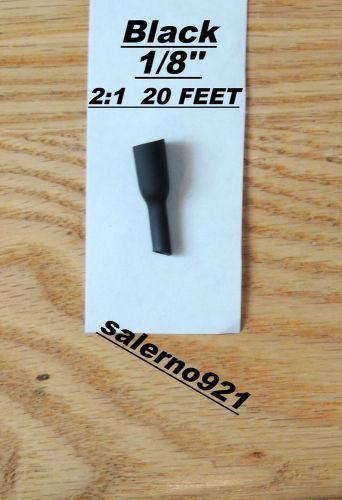 BLACK 1/8&#039;&#039; HEAT SHRINKTUBE 20 FEET 2/1 SHRINK RATIO (QUICK ship FROM THE USA)