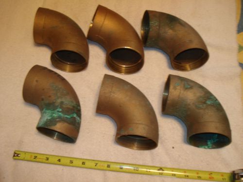 NEW- Lot of 6   3 INCH SWEAT - CAST BRASS  DWV 90 Elbows