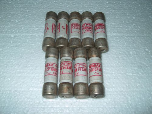 LOT OF 9 FERRAZ FUSES URGB 1410 10 AMP 660 V NEW