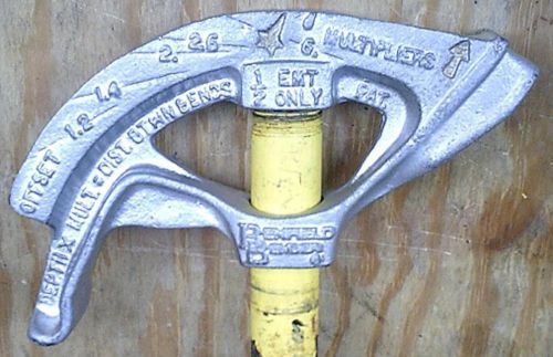 1/2&#034;_EMT_OR_3/8&#034;_RIGID_CONDUIT_PIPE_BENDER_VINTAGE_SILVER/YELLOW_KLEIN/BENFIELD