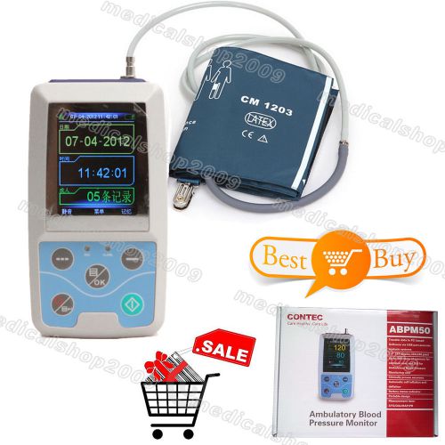 CE FDA newest 24 hours test Ambulatory Blood Pressure monitor ABPM50+3 cuffs