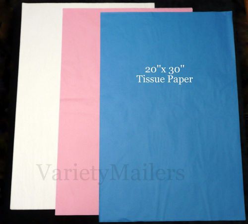 30 SHEETS of PREMIUM GIFT GRADE TISSUE PAPER 20&#034;x 30&#034;  ~ 3 COLORS MATTE FINISH ~