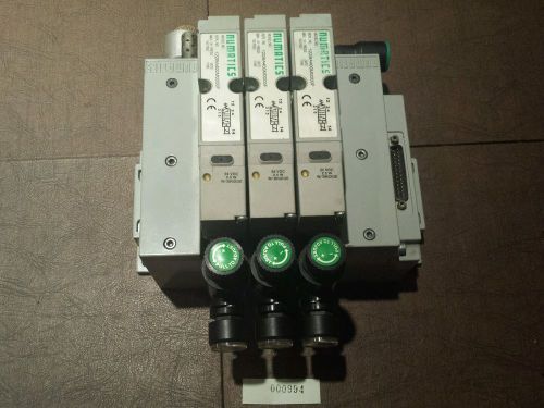 Numatics 122BA400M000F  3 Valve Air Manifold w/ Regulators 24vdc 145psi