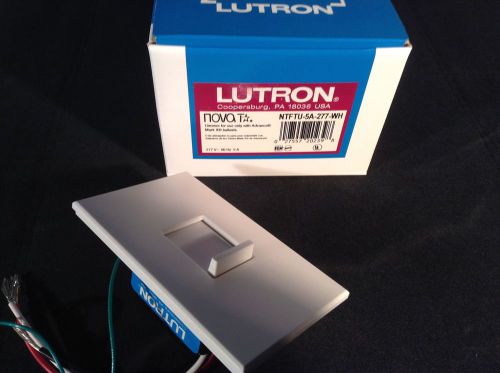 Lutron NTFTU-5A-277-WH Nova 120V / 5A Fluorescent Tu-Wire Single Pole Slide-to-O