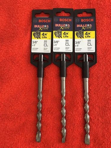 Bosch hcfc2061 hammer drill bit 4x life sds plus 3/8x6 in lot of 3 new for sale
