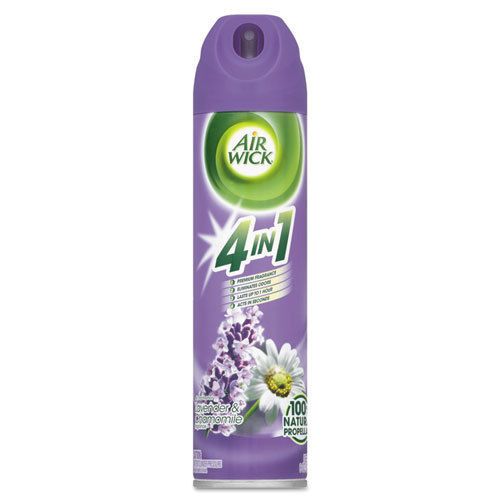 4 in 1 Aerosol Air Freshener, 8 oz, Lavender &amp; Chamomile, 12/Carton