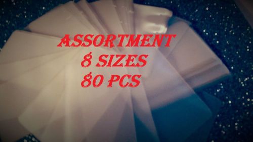 Assortment starter kit  laminating laminator pouches sheets,  8 sizes 80 pcs for sale