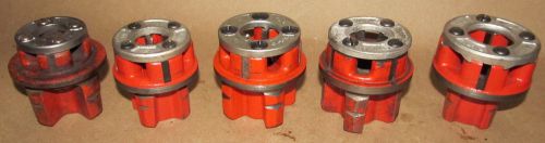 SET OF 5 RIDGID PIPE DIES 1/8&#034; 1/4&#034; (2) 3/8&#034; 1/2&#034;  GOOD USED CONDITION lot b