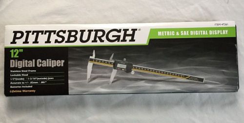 Pittsburgh 12&#034; Digital Caliper, Metric &amp; SAE Digital Display, # 47261