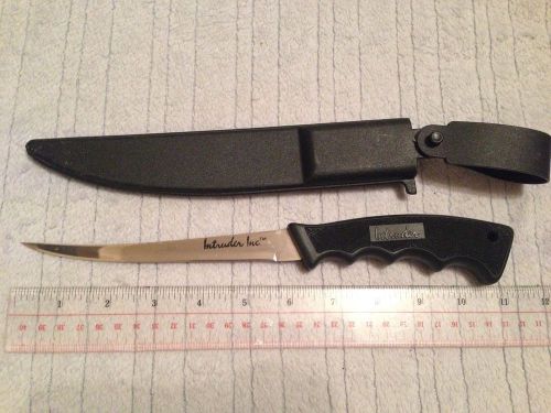 Intruder fish fillet knife with sheath made in taiwan 12 1/4&#034; long, very nice. for sale