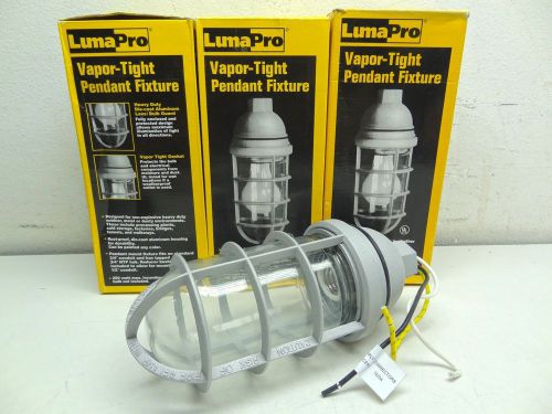 Lot Of 3 LumaPro Vapor-Tight Pendant Fixture 200W. 120V Gray Aluminum 3RB24 *NEW