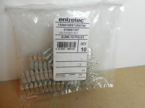 Qty10 ABB Entrelec 016897307 BJM6-10 Terminal Block Screw in Shorting Bars Poles