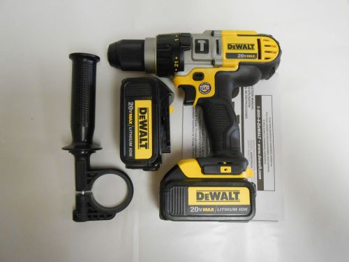 NEW DeWalt DCD985B 20V 3-Speed Hammer Drill &amp; (2) DCB200 20V Li-Ion Batteries