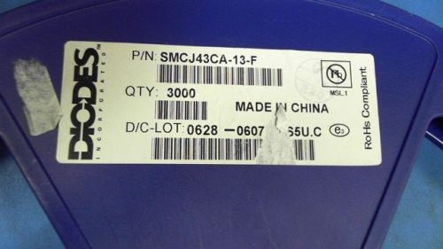 260-PCS BI-DIRECTIONAL 1500W 43V DIODES SMCJ43CA-13-F 43CA13 SMCJ43CA13