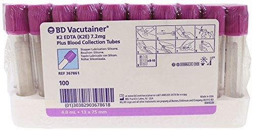 BD Biosciences BD 367861 Blood Collection Plastic Tube, Hemogard Closure, 13mm x