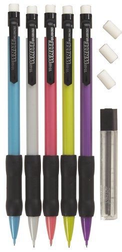 Write Dudes SRX Stix GripZ Mechanical Pencils, 5-Count, Barrel Colors May Vary