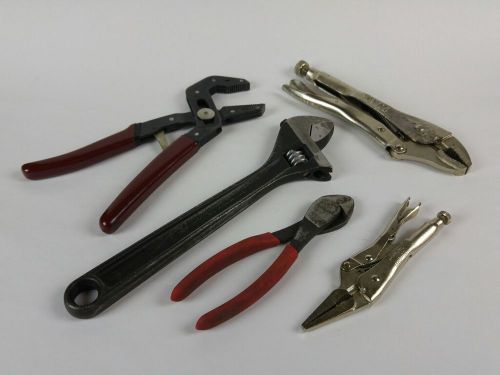 5pc hand tool lot robo grip vise-grip crescent for sale