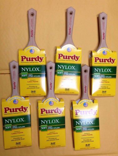 3&#034; Purdy Nylox Moose 100% Nylon Soft Latex Professional Paint Brush Lot of 6