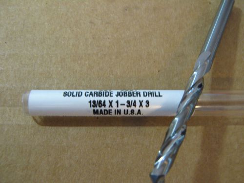 13/64 (.2031) JOBBER (STD) CARBIDE 25 deg HELIX 118 deg SPLIT PT DRILL &#034;NEW&#034;