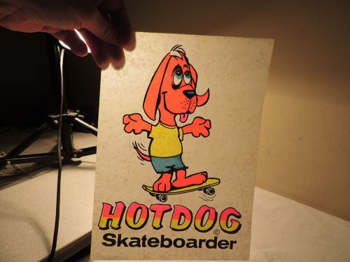 VTG IRON ON T Shirt Transfer HOT DOG SKATEBOARDER 68a  free shipping