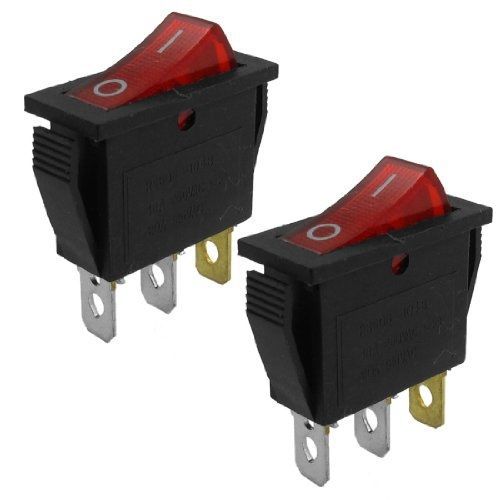 Amico 2 pcs 3 pins spst on/off neon light rocker switch ac 250v/16 20a/125v for sale