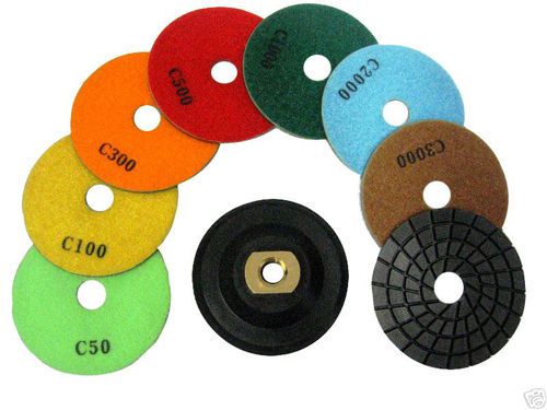 ZERED 3&#034; Diamond Premium Polishing Pad SET Wet Type Granite/Marble Tool-stone