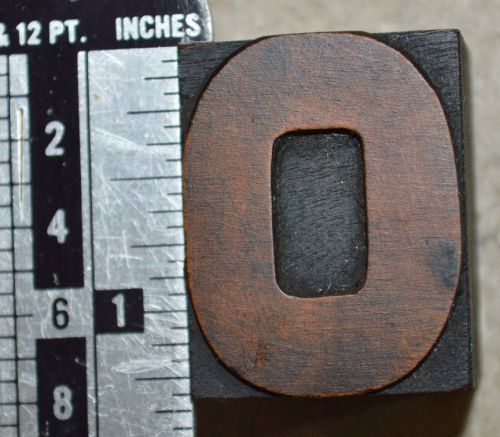 Vintage / Antique Letterpress Wood Printer&#039;s Type, O, 8 line, 1 5/16&#034; tall