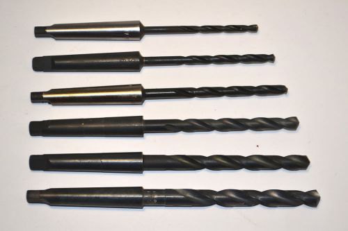 6 NOS ALBION UK No 1 MT Taper Shank HS DRILLS BITS 11,13,15,19,25/64&#039;s &amp; 11/32&#034;