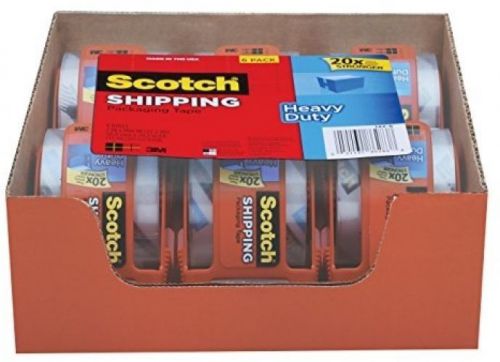 Scotch Heavy Duty Shipping Packaging Tape 1.88 x 800 Inch 6 Rolls with Dispenser