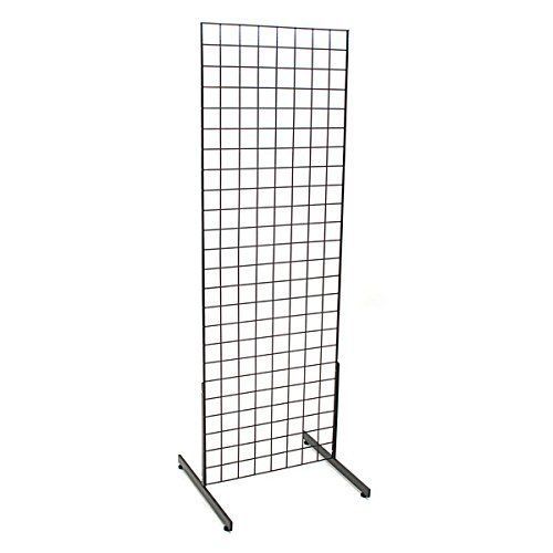 KC Store Fixtures 05351 Grid Unit, 2&#039; x 6&#039; with Legs, Black