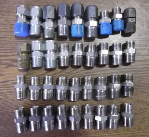 36 Swagelok, Parker, and Off Brand 3/8&#034; male connectors 600-1-6 / 6-6 FBZ