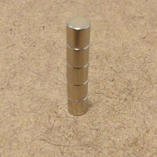 5 n52 neodymium cylindrical (1/4 x 1/4) inch cylinder/disc magnets. for sale