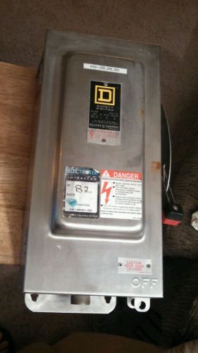 Square D H362DS Heavy Duty Safety Switch Enclosure, 60A 600V VERY NICE STAINLESS
