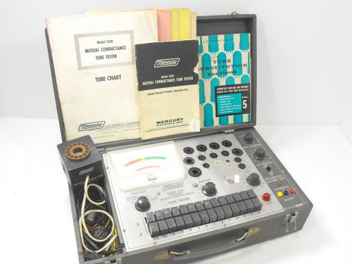 Mercury 1200 Tube Tester w/ Orig Manual, Tube Charts, Extras VINTAGE (Untested)