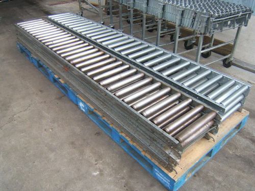 7 sections 10&#039; heavy duty straight steel roller conveyor rapistan unex for sale