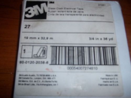 3M GLASS CLOTH ELECTRICAL TAPE 3/4&#034; X 36YDS NEW in PACKAGE 2@