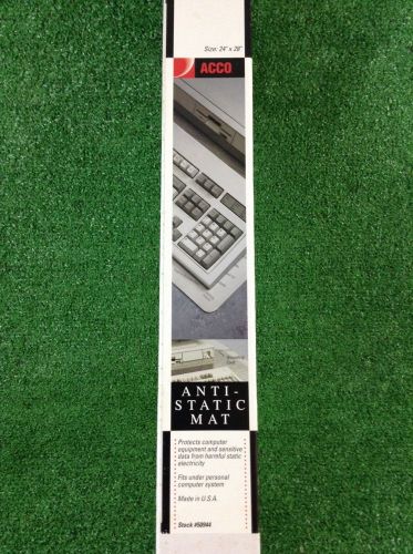Acco anti-static mat 24&#034; x 28&#034; with grounding cord #50944 grey for sale