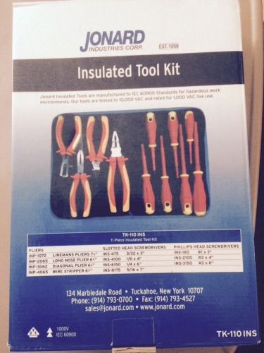 New 11pc JONARD TK-110INS Insulated Tool Set