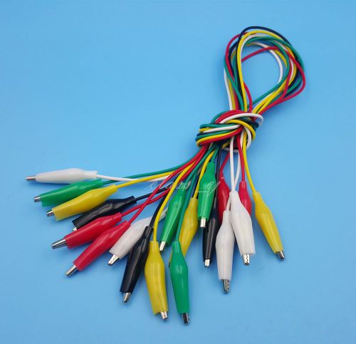 10Pcs 5 Color 50cm Double End Alligator Clip Test Leads Jumper Wire