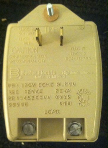 Basler transformer 120v 60hz 0.25a 12v 20va for sale