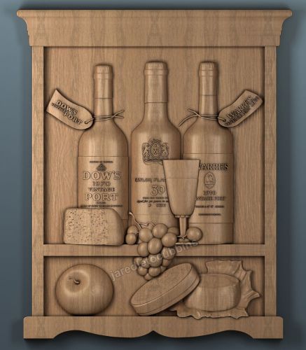 3d STL model CNC Wine Cupboard Porto for Router ArtCam