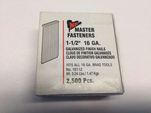 Master fasteners 1 1/2 &#034; 16ga galvanized finish nails 2500ct 16112 for sale